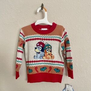 Bluey & Bingo Holiday Christmas Pullover Crewneck Sweater Size 12M New NWT